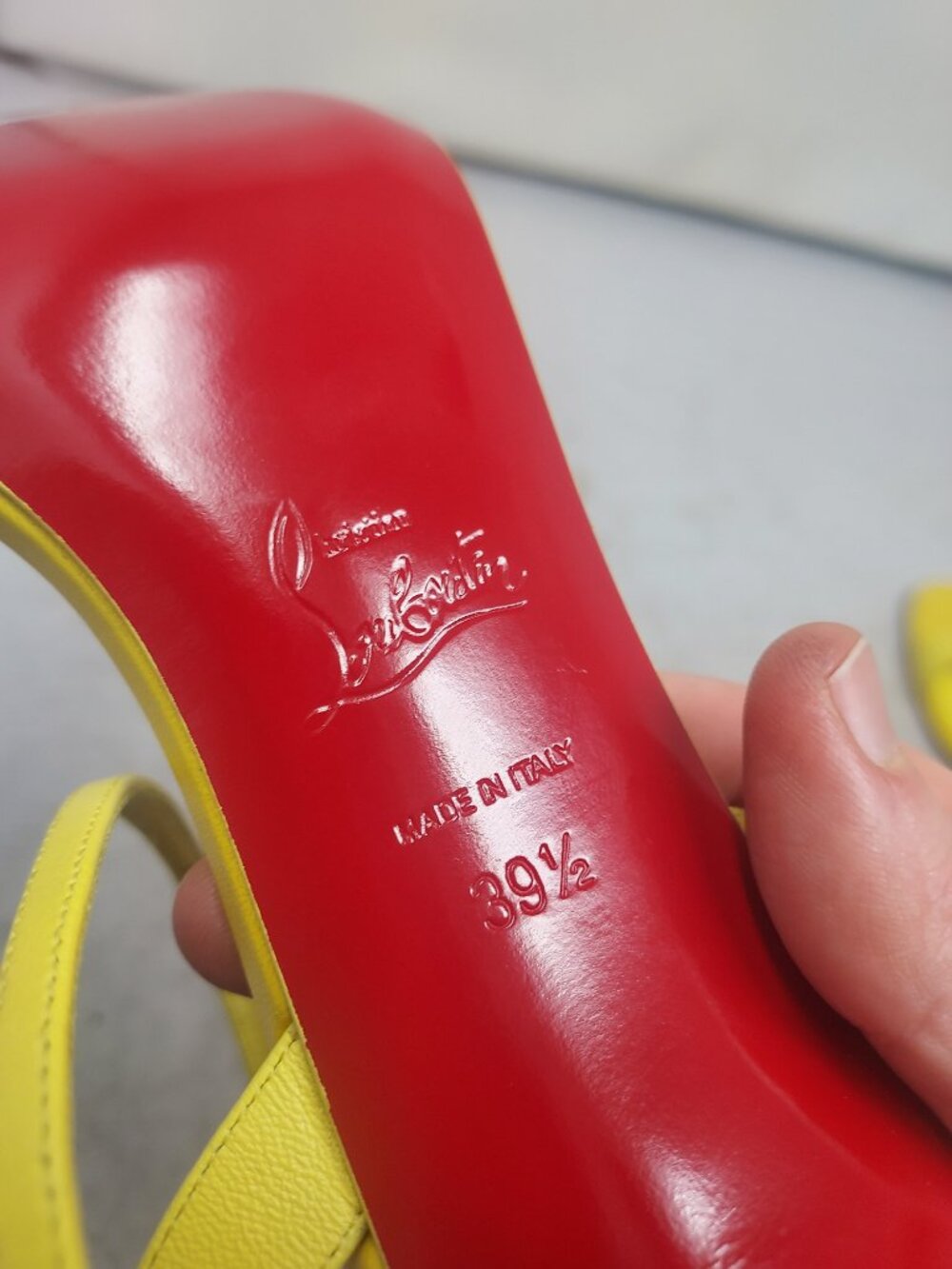Christian Louboutin Loubigirl Yellow Ankle Strap Heel Sandal - Picture 4 of 12